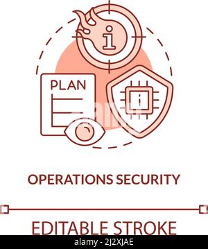 Operations security red concept icon Stock Vector