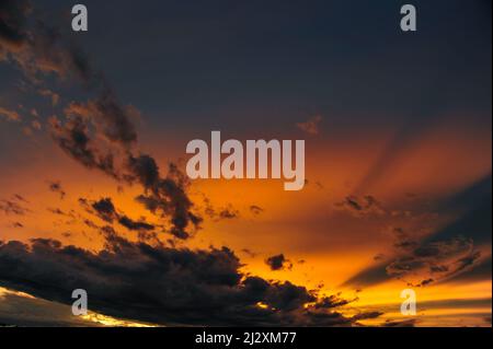 Late dawn with clouds and colored sky, Tasmania, Australia Stock Photo