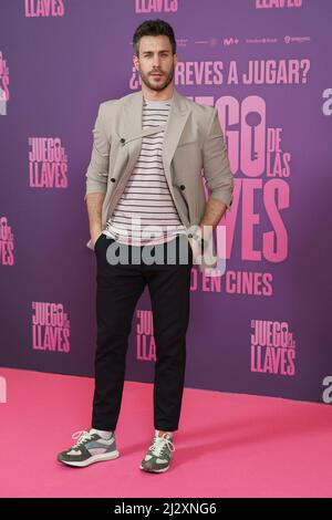 Madrid, Spain. 04th Apr, 2022. Dani Tatay attends to the photocall of 'El Juego De Las Llaves' in Madrid. Credit: SOPA Images Limited/Alamy Live News Stock Photo