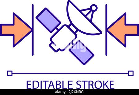 Small satellite benefits RGB color icon Stock Vector