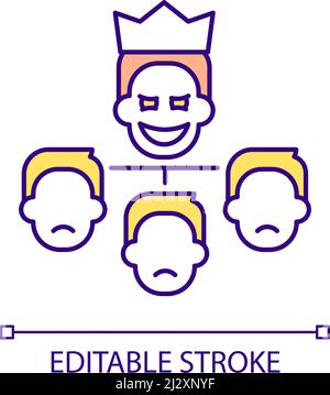 Tyrannical leader RGB color icon Stock Vector
