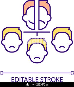 Depressive leader RGB color icon Stock Vector