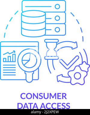 Consumer data access blue gradient concept icon Stock Vector