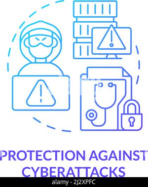 Protection against cyberattacks blue gradient concept icon Stock Vector