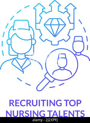 Recruiting top nursing talents blue gradient concept icon Stock Vector