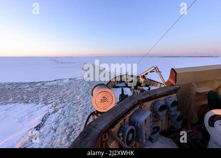 Tourist ride on the historic icebreaker Sampo, Kemi, Finland Stock Photo