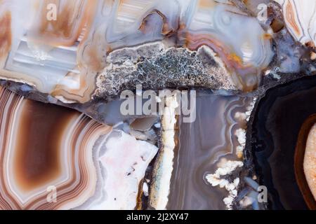Spectacular ornamental agat texture in pleasant colours. Stock Photo