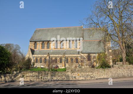 Church of St Giles on the junction of Chesterton Road and Castle Street, Cambridge, England, UK Stock Photo