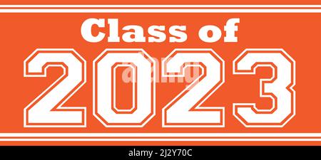 Class of 2023 Banner with Orange Background Stock Vector