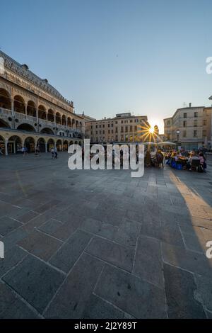 Piazzo della Frutta and Palazzo della Ragione in Padua, Italy. Stock Photo