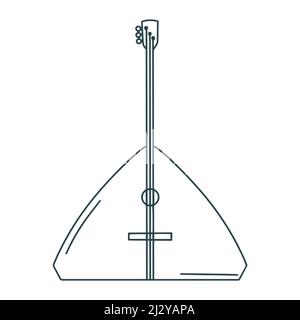 Double bass doodle style vector illustration. Big balalaika sketch. Isolated string musical instrument Stock Vector