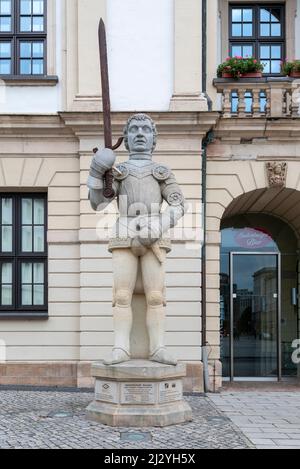 Magdeburg Roland, Roland figure in front of the town hall, Magdeburg, Saxony-Anhalt, Germany Stock Photo