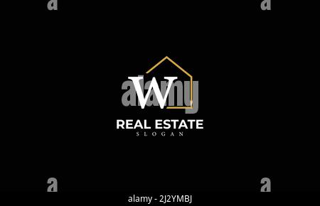 Alphabet W Real Estate Monogram Vector Logo Design, Letter W House Icon Template Stock Vector