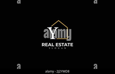 Alphabet Y Real Estate Monogram Vector Logo Design, Letter Y House Icon Template Stock Vector
