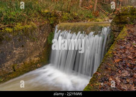 Sagentobelbach creek near Zurich Zoo garten with waterfall small cascade Stock Photo