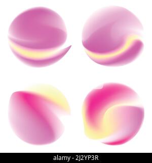 A set of circular gradients. Multicolored burgundy sphere. Modern abstract background texture. Template for the design. Isolated objects. Stock Vector