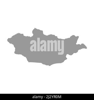 Mongolia vector country map silhouette Stock Vector