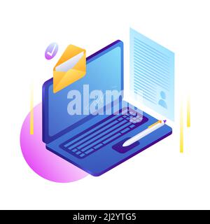 Electronic Documents, online service Illustration. Vector illustration Stock Vector