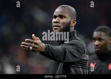 Roma, Italy. 04th Apr, 2022. Frank Kessie of Milan during the Serie A football match between Milan and Bologna at Giuseppe Meazza stadium in Milan (Italy), April 4th, 2022. Photo Andrea Staccioli/Insidefoto Credit: insidefoto srl/Alamy Live News Stock Photo