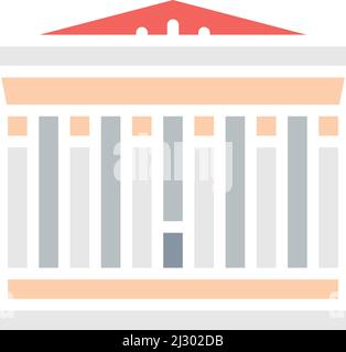 Kiev, Ukraine - March 1, 2022: Vector Acropolis of Athens, Greece, landmark white line icon. Stock Vector