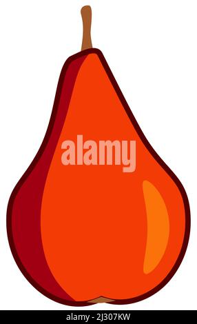 Simple red pear vector drawing Stock Vector