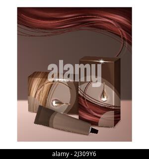 Permanent Hair Paint Promotional Poster Vector Stock Vector
