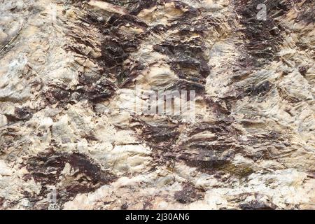 Natural Rough White Sandstone Weathered Rock Face Stock Photo