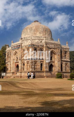 New Delhi, India.  Lodi Gardens.  Sheesh Gumbad ('Glazed Dome'), with remnants of Blue Tiles.  Late 15th. Century. Stock Photo