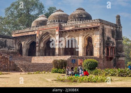 New Delhi, India.  Lodi Gardens.  Bara Gumbad Mosque, late 15th. Century. Stock Photo