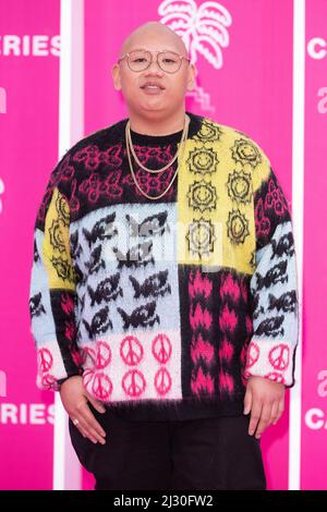 Jacob Batalon attends the pink carpet during the 5th Canneseries Festival, on April 04, 2022 in Cannes, France. Photo by David Niviere/ABACAPRESS.COM Stock Photo