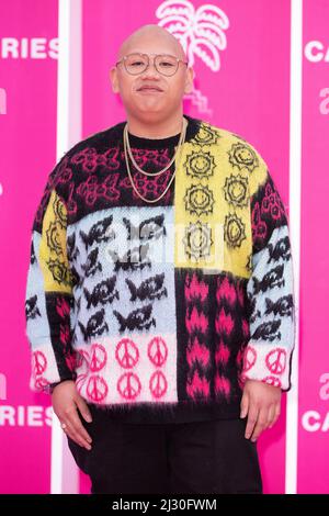 Jacob Batalon attends the pink carpet during the 5th Canneseries Festival, on April 04, 2022 in Cannes, France. Photo by David Niviere/ABACAPRESS.COM Stock Photo