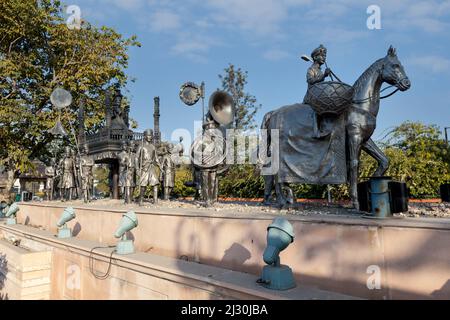 Jaipur, Rajasthan, India.  Monument in Honor of the Festival of Gangaur, for Gauri (Parvati), Consort of Lord Shiva. Stock Photo