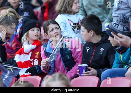 Bristol, UK. 3rd April 2022. Supporters at Women’s Championship game between Bristol City and Liverpool at Ashton Gate. Stock Photo