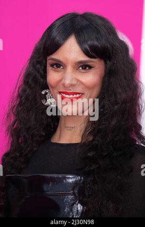 Tamara Marthe (aka Shy'm) attends the pink carpet during the 5th Canneseries Festival, on April 04, 2022 in Cannes, France. Photo by David Niviere/ABACAPRESS.COM Stock Photo