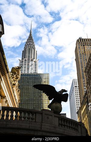 view of Grand Central Station and the Chrysler Building in New York City Stock Photo