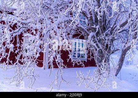 Sauna and guesthouse Immelkartano in Levi, Finland Stock Photo - Alamy