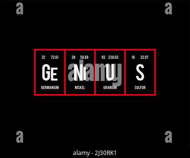 Periodic Table of Elements on black background in vector illustration. Stock Vector