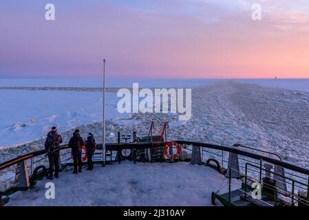 Tourist ride on the historic icebreaker Sampo, Kemi, Finland Stock Photo