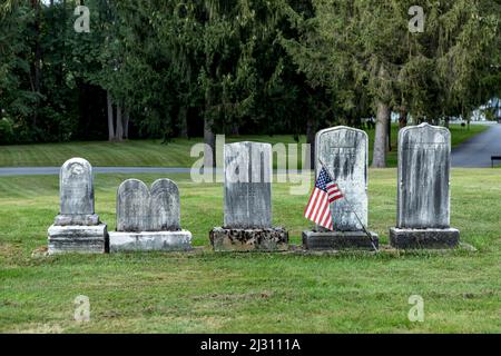 WILLIAMSTOWN, USA - SEP 21, 2017:  The only cemetery in the north part of Williamstown for about 75 years, Westlawn was laid out in 1766. Stock Photo