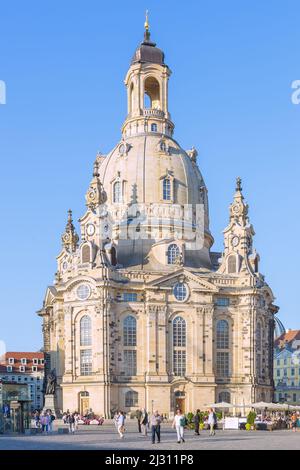 Dresden, Frauenkirche, Neumarkt Stock Photo