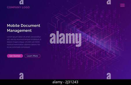 Big data waterfall or cascade, digital binary code data flow analysis ...