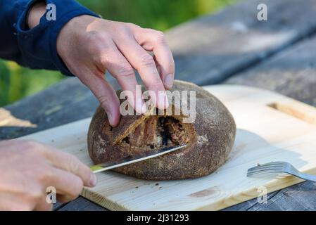 Food: Kalakukko, a typical specialty in Kuopio, Finland Stock Photo