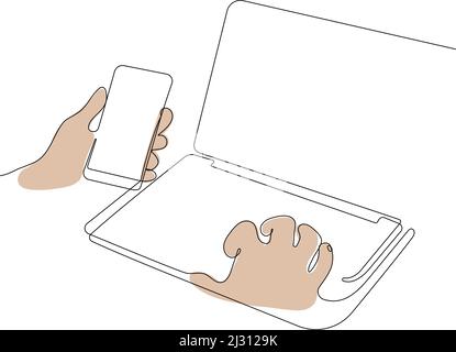 Continuous one line drawing of top view  Stock Vector