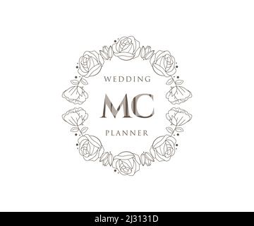 2 Letter Logo Design, MC Initials – Elegant Quill