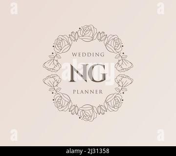 Ng initial wedding monogram logo Royalty Free Vector Image