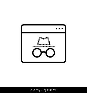 Private browser window flat icon, vector sign, browser incognito window colorful pictogram isolated on white. Symbol, logo illustration. Flat style de Stock Vector