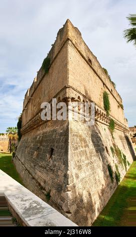 Mighty castle walls of the Castello Svevo di Bari, Italy, Europe Stock Photo