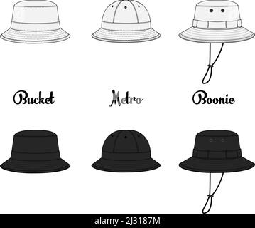 Several types of hats template vector illustration Stock Vector