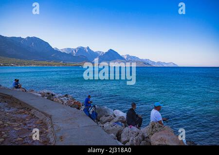 The coast at Yoruk Park in Kemer, Antalya Province in Turkey Stock Photo