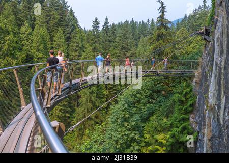 Vancouver, North Vancouver, Capilano Suspension Bridge, Cliffwalk Stock Photo